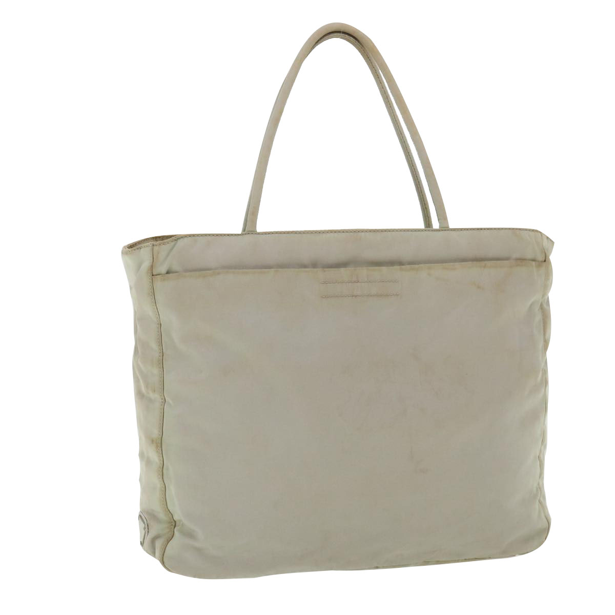 Prada Hand Bag Nylon White Auth Yt971